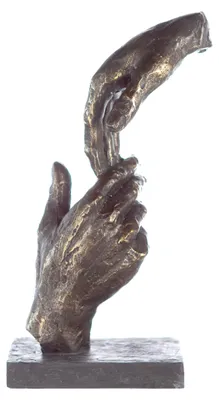 Zdjęcie produktu dla Gilde Skulptur, Hände, "Two hands", Poly, bronzefarben, VE 1, L. 8 cm, B. 13 cm, H. 29 cm 89236 4001250892366