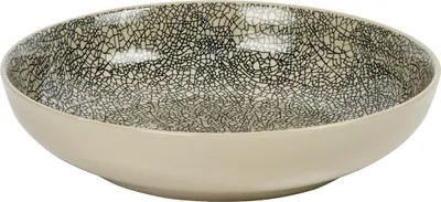 Produktbild von Kaori, Pastateller weiß / schwarz, H5 D 21cm, Stoneware, Krakelee-Optik