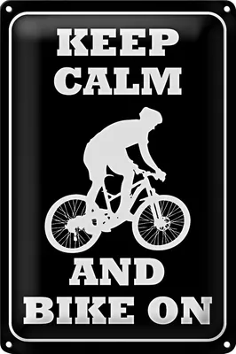 Produktbild von Blechschild Spruch 20x30cm Keep Calm and Bike on
