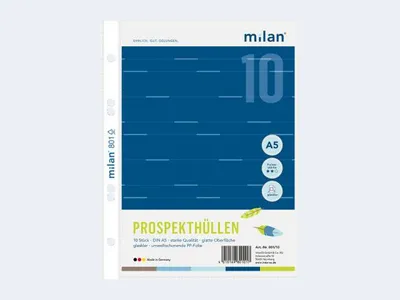 Produktbild von Milan 10 Prospekthüllen A5 801 60µ transparent