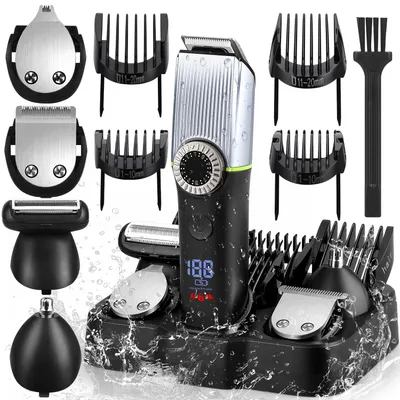 Produktbild von CkeyiN Haarschneidemaschine Profi,4-in-1 Haarschneider Herren,Rasierer Herren Elektrisch Kabellos Haartrimmer und Langhaarschneider mit 9 Aufsätzen