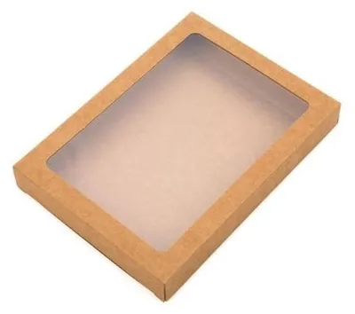 Produktbild von Pappschachteln Kraft Braun mit Fenster 12.5x2.2x16.8cm (25 Stück) [WKRG267]
