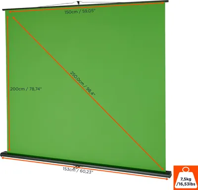 Productafbeelding van celexon Mobile Lite Chroma Key Groene Achtergrond, 150 x 200 cm