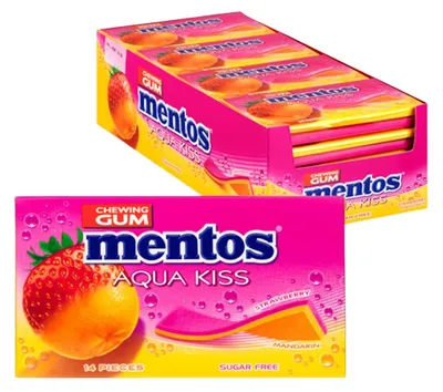 Produktbild von Mentos Aqua-Kuss-Erdbeer-Mandarine 20 x 26 Gramm