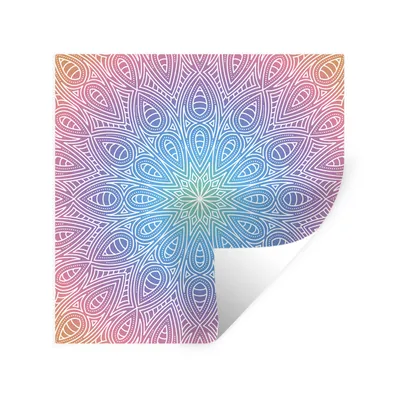 Obrázok produktu pre MuchoWow® Nálepka na stenu - Mandala s detailmi - 100x100cm - Samolepiaca a polohovateľná