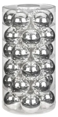 Produktbild von Weihnachtskugeln 30 Stk 6cm Shiny Silver