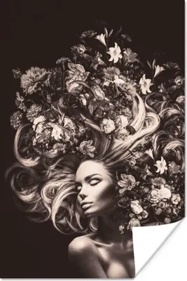 Produktbild von MuchoWow® Poster Blumen - Frau - Natur 40x60 cm - Plakate für die Wand - Poster Babyzimmer