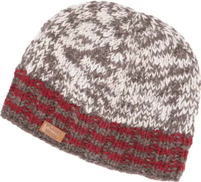 Produktbild von Beanie Mütze, Strickmütze aus Nepal, Wintermütze aus Schurwolle - Braunmelliert, Uni, Hüte, Mützen