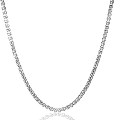 Produktbild von Venezianerkette, Edelstahl Gliederkette, 2/2,5/3/4 mm, Silber/Gold/Schwarz, für Männer und Frauen