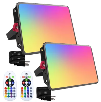 RGB LED Spot 200W, 2er-Pack, IP66, Farbwechsel, Fernbedienung