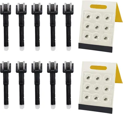 Produktbild von 10 Ersatzrädchen für Feuerzeuge, 4,3 x 1 cm + 2 Packungen Feuerstein (18 Stück), 2,3 x 5 mm Feuersteine für Clipper-Feuerzeuge