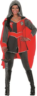 Produktbild von W4652-46 rot-schwarz Damen Ritterkostüm Ritterkleid Ritterlady Gr.46