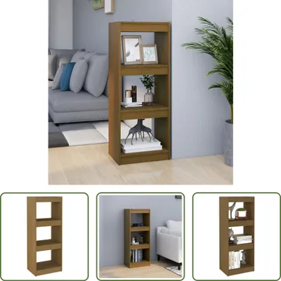 Produktbild von The Living Store Bücherregal/Raumteiler Honigbraun 40x30x103,5 Massivholz Kiefer