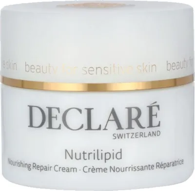 Zdjęcie produktu dla Declare Cosmetics Nutrilipid Nourishing Repair Cream, Krem na dzień, Kobiety, Skóra sucha, Skóra wrażliwa, Twarz, Szyja, Ujędrniający, Regeneracja, Zmiękczający, Kojąca, 50 ml