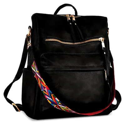 Produktbild von Rucksack Damen Kunstleder-Wandelbarer Rucksack Damen-Umhängetasche Modischer Rucksack Handtaschen für Reisen und Arbeit