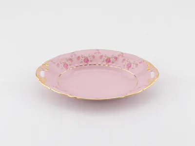 Zdjęcie produktu dla Owalna miska 17 cm, różowa porcelana, kwiaty, Leander