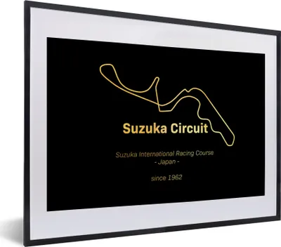 Produktbild von MuchoWow® Gerahmtes Poster Suzuka - Formel 1 - Rennstrecke 40x30 cm - Poster mit Schwarzem Bilderrahmen Wandposter Rahmen Foto Bilder - Bilderrahmen - Poster im Rahmen