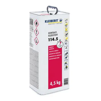 Produktbild von KLEIBERIT 114.5 spachtelbarer flüssiger Neoprenkleber – 4,5 kg Dose (= 5,17 l) – 114.5.0500
