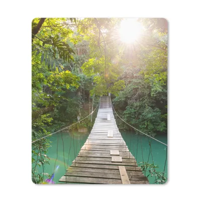 Produktbild von MuchoWow® Mauspad Mousepad Dschungel - Wasser - Brücke - Natur - Pflanzen 30x40 cm - Mousepads - Maus Mat - Pad - Mausunterlage - Mausmatten