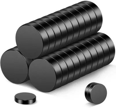 Produktbild von Schwarze Epoxidmagnete - starke Haltfestigkeit - Set aus 30 - 12 x 3 mm
