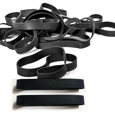 Gummibänder, 60 Stück, 83 x 5 mm, schwarz