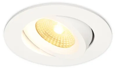 Produktbild von hoftronic LED Einbaustrahler 8W 650lm 2700K IP44 Weiß Schwenkbar Dimmbar