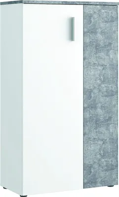 Immagine prodotto di Scapolo per scarpe >Gretna< in bianco effetto cemento grigio chiaro - 68,9 x 120,4 x 36,3 cm (L x A x P)