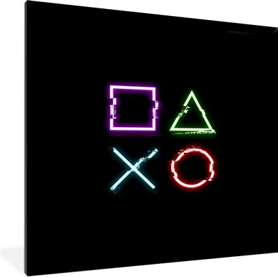 Produktbild von MuchoWow® Gerahmtes Poster Spiel - Controller - Neon 40x40 cm - Poster mit Schwarzem Bilderrahmen Wandposter Rahmen Foto Bilder - Mit Rahmen - Wanddekoration Schlafzimmer