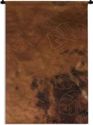 Produktbild von MuchoWow® Wandteppich Wandbehang Muster - Bronze - Gold 60x90 cm Tapisserie Dekoration Wandtuch - Foto-Teppich - Abwaschbar