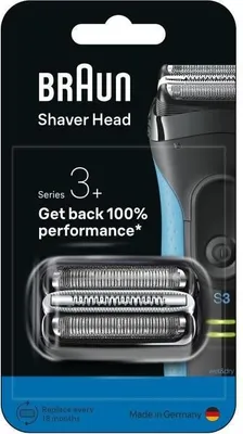 Image de Tête de rasoir Braun Series 3+, 2 grilles, Peigne MicroComb, Fabriqué en Allemagne