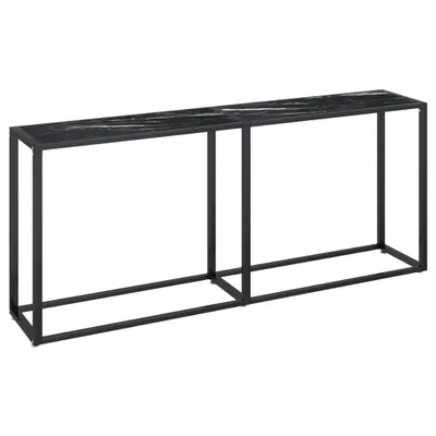 Produktbild von Konsolentisch Schwarz Marmor-Optik 180x35x75,5 cm Hartglas