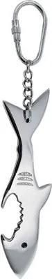 Produktbild von Flaschenöffner Hai aus vernickeltem Messing, 15,5cm – Elegante Nautische Deko