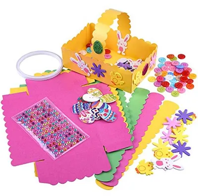 Productafbeelding van Paasmand Knutselsets - DIY Decoratie - Creatief Bezig Zijn - Inclusief Stickers - 6 Stuks - Gekleurd