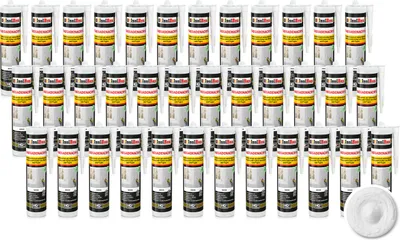 Produktbild von Isolbau Fassaden-Acryl - 36 x 300 ml Acryl-Dichtstoff mit Körnung zum Füllen von Rissen & Fugen im Innen- & Außenbereich - Weiß