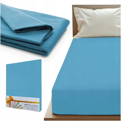 Produktbild von Lozkoholicy Aloiso Baumwoll-Bettlaken Klassisch Blau 160x200 cm