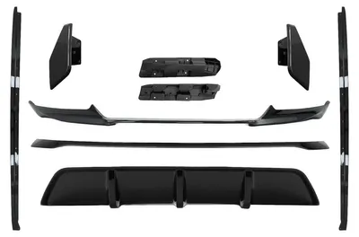 Imagen del producto de Kit aerodinámico delantero con alerón y difusor para BMW X6 F16, modelo restyling (LCI) de 2015 a 2019, diseño M Technik, color brillante.