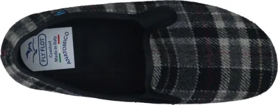 Produktbild von Fly Flot Herren Slipper kariert geschlossener Hausschuh Filz 240004, Größe:42 EU, Farbe:Schwarz