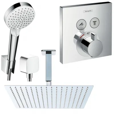 Produktbild von Hansgrohe und Jowi Unterputz Duschsystem ShowerSelect Thermostat, Unterputz Duscharmatur mit 360mm Kopfbrause, OHNE iBox, Deckenanschluss