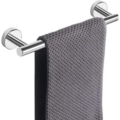 Obrázok produktu pre Držiak na uteráky, tyč, 23 cm, nástenný, pre kúpeľňu, nerezová oceľ, chrómovaný, leštený, strieborný