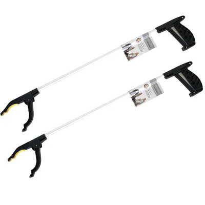 Produktbild von Annastore Multifunktions-Greifer L 78 cm mit Magnet - Greifhilfe aus Aluminium - Greifzange für Senioren - Greifarm für Haus Hof Garten Alltag Müllgreifer - Aluminium Müllzange - 2 Stück