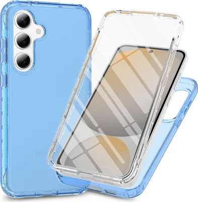 Produktbild von Galaxy S24 FE Hülle, Bumper mit Eingebautem Displayschutz Komplettschutz Schutzhülle für Samsung Galaxy S24 FE Hellblau
