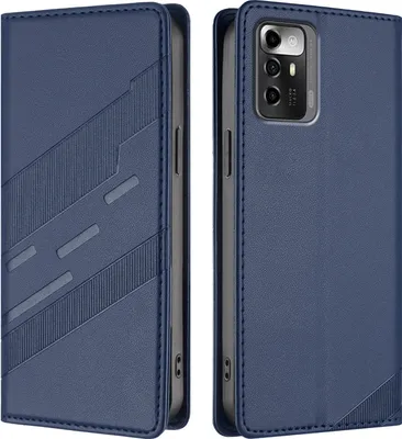 Image de Etui pour ZTE Blade A72 5G, étui portefeuille en cuirPolyuréthaneavec fente pour cartes et fonction stand Blau