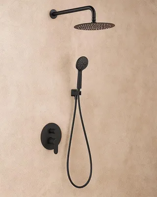 Immagine prodotto di Set doccia soffione miscelatore e doccetta nero opaco