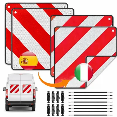 Immagine prodotto di Solidchoice - Segnaletica riflettente per portapacchi da bicicletta, 2-in-1, rosso e bianco