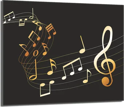 Productafbeelding van Glas-herdplaatbeschermer, 60x52 cm, met muziekmotief