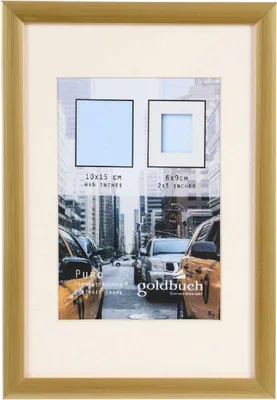 Immagine prodotto di Cornice in plastica con passepartout, dimensioni 10x15 cm, colore oro, modello "Goldbuch Puro"