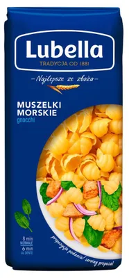 Productafbeelding van Makaron Muszelki Morskie, durum tarwe, merk Lubella, 400 gram