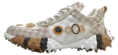 Immagine prodotto di Scarpe da ginnastica da donna, modello stringato, color beige, adatte al tempo libero