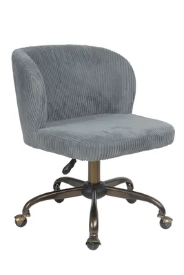 Image de Casadolce chaise de bureau VELVET, 53x56x71/81 cm, gris, pivotante et réglable en hauteur
