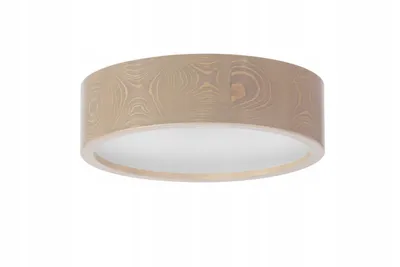 Produktbild von STOLARNIA PIKA Deckenleuchte - Holz Runde Deckenlampe Nabucco 1xE27 (∅27 cm) - Modern Grau-Braun Lampe für Schlafzimmer, Wohnzimmer, Flur, Küche LEJA